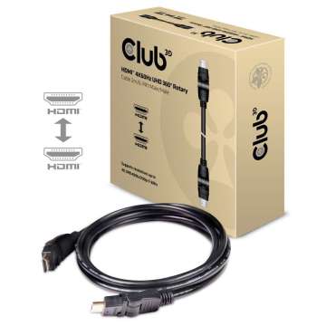 Club3D HDMI 2.0 4K60Hz UHD 360 Degree Rotary cable 2m Black Club3D HDMI 2.0 4K60Hz UHD 360 Degree Rotary cable 2m Black
