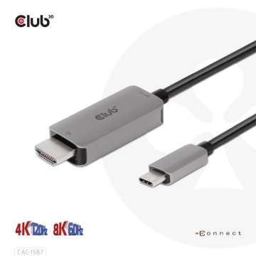 Club3D USB Gen2 Type-C to HDMI cable 3m Black Club3D USB Gen2 Type-C to HDMI cable 3m Black