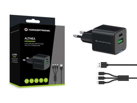 Conceptronic 2-Port 33W USB Charger Black Conceptronic 2-Port 33W USB Charger Black