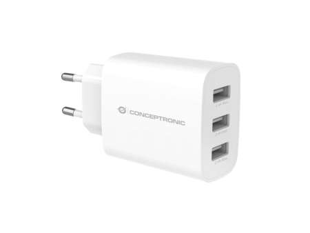 Conceptronic ALTHEA13W 3-Port 30W USB Charger White