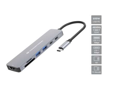 Conceptronic DONN28G 7-in-1 USB 3.2 Gen 1 Docking Station Conceptronic DONN28G 7-in-1 USB 3.2 Gen 1 Docking Station