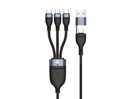 Conceptronic ETTA06B15C 3-in-1 100W Fast Charging Data Cable Black