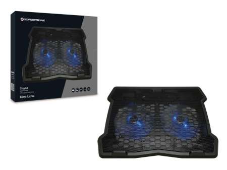 Conceptronic THANA06B 2 ventilátoros laptop hűtőpad Black