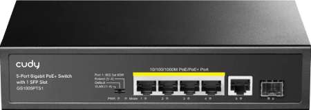 Cudy GS1005PTS1 5-Port PoE Switch Black Cudy GS1005PTS1 5-Port PoE Switch Black