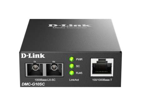 D-Link DMC-G10SC 100/1000Base-T to 1000Base-LX SC Single-Mode Media Converter