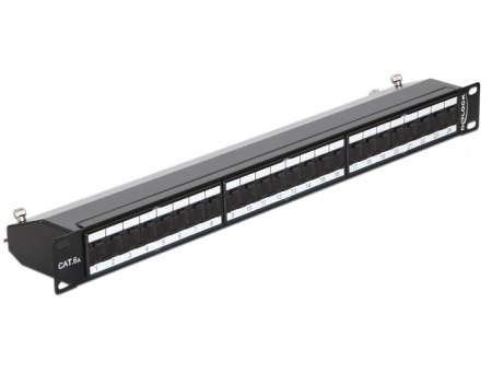 DeLock 19″ Patch Panel 24 Port Cat.6A Black