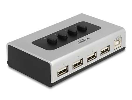 DeLock 4-portos USB2.0 HUB with Switches Silver/Black