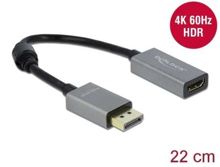 DeLock Active DisplayPort 1.4 to HDMI Adapter 4K 60 Hz (HDR)