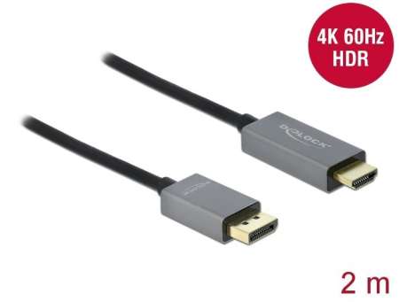 DeLock Active DisplayPort 1.4 to HDMI Cable 4K 60 Hz (HDR) 2m DeLock Active DisplayPort 1.4 to HDMI Cable 4K 60 Hz (HDR) 2m