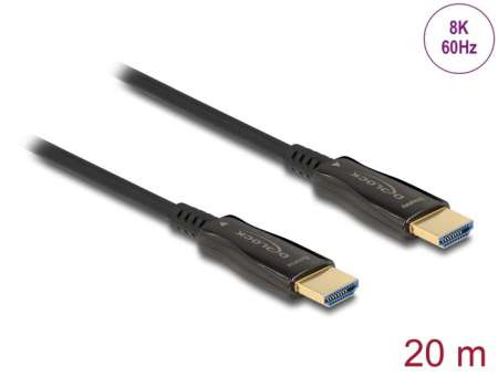 DeLock Active Optical Cable HDMI 8K 60 Hz 20m Black DeLock Active Optical Cable HDMI 8K 60 Hz 20m Black