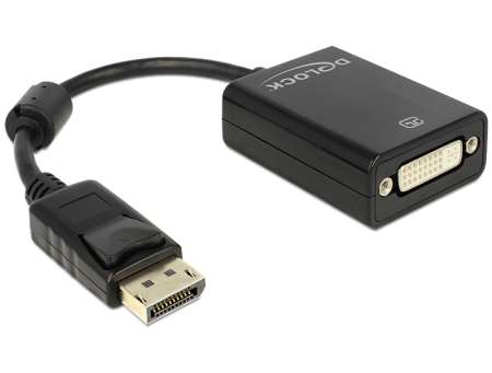 DeLock Displayport 1.1 male > DVI-I (Dual Link) (24+5) female Passive Adapter Black DeLock Displayport 1.1 male > DVI-I (Dual Link) (24+5) female Passive Adapter Black