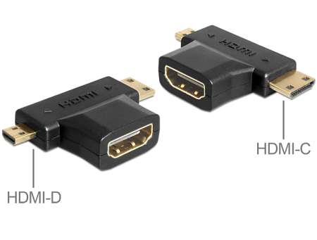 DeLock Adapter HDMI-A female > HDMI-C + HDMI-D male