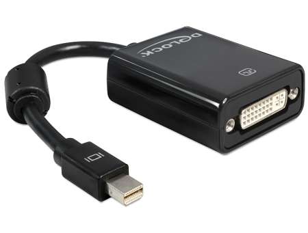 DeLock mini Displayport 1.1 male > DVI-I (Dual Link) (24+5) female Passive Adapter Black DeLock mini Displayport 1.1 male > DVI-I (Dual Link) (24+5) female Passive Adapter Black