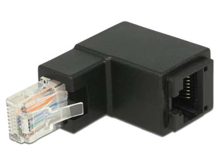 DeLock Adapter RJ45 plug upwards angled > RJ45 jack Cat.6 UTP