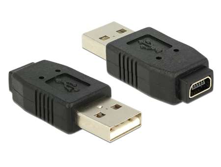 DeLock Adapter USB 2.0 A male > mini USB B 5 pin female