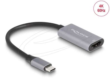 DeLock Adapter USB Type-C™ male to HDMI female 4K Black DeLock Adapter USB Type-C™ male to HDMI female 4K Black