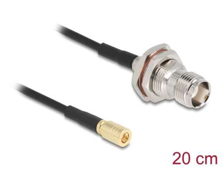 DeLock Antenna Cable TNC jack to SMB plug RG-174 20cm Black DeLock Antenna Cable TNC jack to SMB plug RG-174 20cm Black