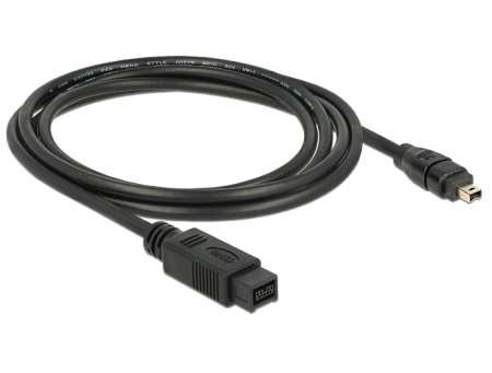 DeLock Cable FireWire 9 pin male > 4 pin male 2m Black