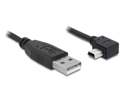 DeLock Cable USB 2.0-A male > USB mini-B 5pin male angled 0,5m DeLock Cable USB 2.0-A male > USB mini-B 5pin male angled 0,5m