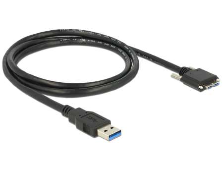 DeLock Cable USB 3.0 type A male > USB 3.0 type Micro-B male with screws 1m