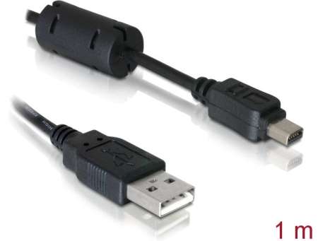 DeLock Camera Olympus 12-Pin USB 1m cable Black DeLock Camera Olympus 12-Pin USB 1m cable Black