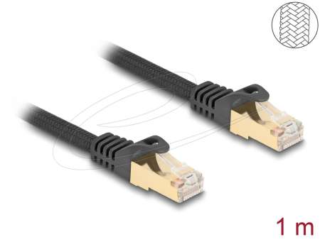 DeLock CAT6A S-FTP Patch Cable 1m Black DeLock CAT6A S-FTP Patch Cable 1m Black