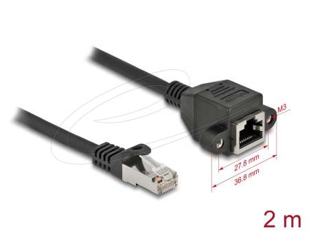 DeLock CAT6A S-FTP Patch Cable 2m Black