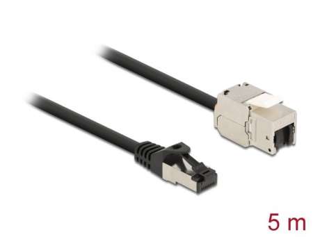 DeLock CAT6A S-FTP Patch Cable 5m Black