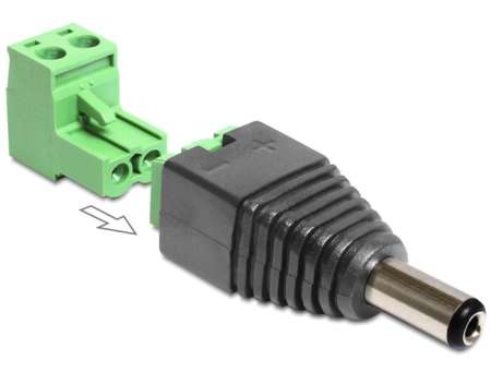 DeLock Delock Adapter DC 2.5 x 5.5 mm male > Terminal Block 2 pin 2-part