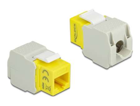 DeLock Keystone Module RJ45 jack > LSA Cat.6 UTP Yellow