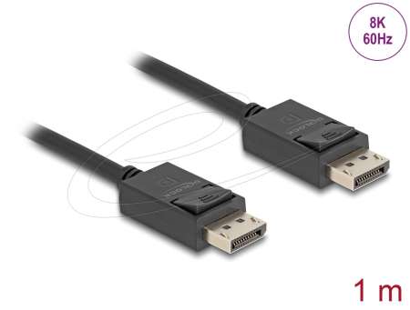DeLock DisplayPort 16K 30 Hz/8K 60 HzCable 1m Black