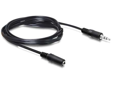 DeLock Extension Cable Audio Stereo jack 3.5 mm male / female 3m Black DeLock Extension Cable Audio Stereo jack 3.5 mm male / female 3m Black