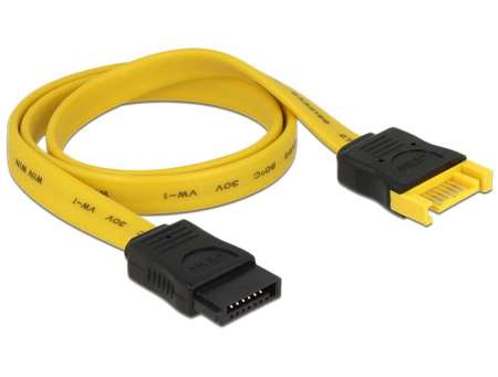 DeLock Extension cable SATA 6 Gb/s male > SATA female 50cm Yellow