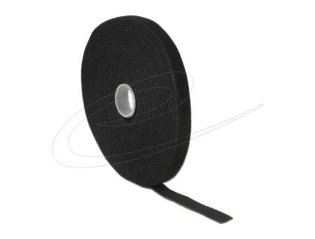 DeLock Hook-and-loop tape on roll L 10m x W 13mm Black