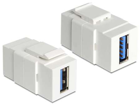 DeLock Keystone module USB 3.0 A female > USB 3.0 A female White DeLock Keystone module USB 3.0 A female > USB 3.0 A female White