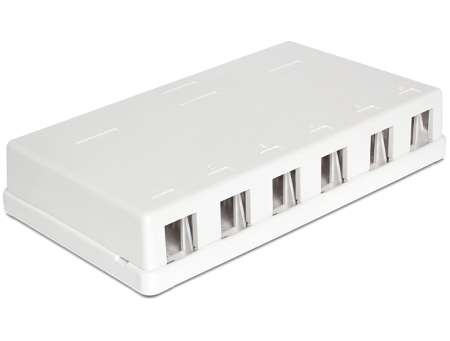 DeLock Keystone Surface Mounted Box 6 Port DeLock Keystone Surface Mounted Box 6 Port
