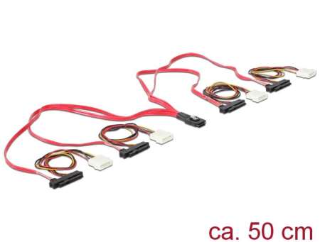 DeLock mini SAS SFF-8087 > 4xSAS SFF-8482 + power 0,5m cable DeLock mini SAS SFF-8087 > 4xSAS SFF-8482 + power 0,5m cable