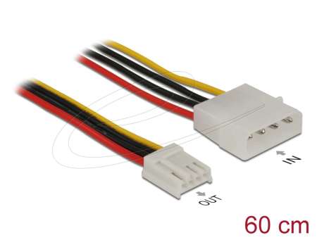 DeLock Power Cable 4 pin male > 4 pin floppy female 60cm