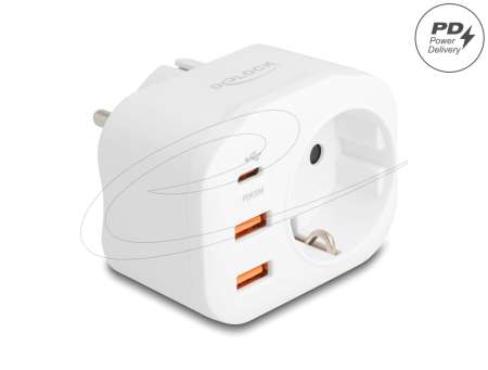 DeLock Power Socket with childproof lock and USB PD charger 20W