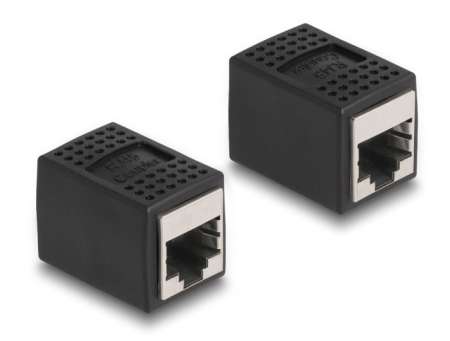DeLock RJ45 jack to RJ45 jack CAT6A Black DeLock RJ45 jack to RJ45 jack CAT6A Black