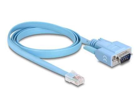 DeLock RS-232 DB9 Adapter 1 x RS-232 RJ45 1m Blue