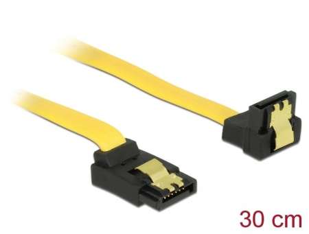 DeLock SATA 6Gb/s Cable upwards angled to downwards angled 30cm Yellow