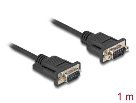 DeLock Serial Cable RS-232 D-Sub9 male to male with narrow plug housing 1m Black DeLock Serial Cable RS-232 D-Sub9 male to male with narrow plug housing 1m Black