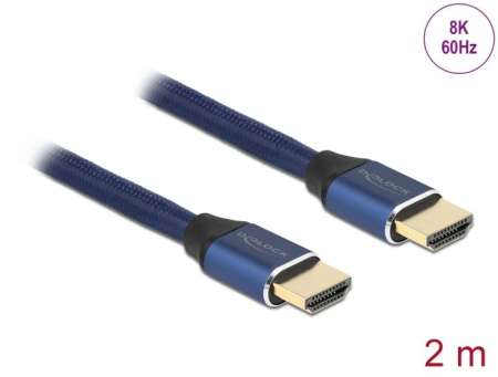 DeLock Ultra High Speed HDMI Cable 48 Gbps 8K 60Hz 2m Blue DeLock Ultra High Speed HDMI Cable 48 Gbps 8K 60Hz 2m Blue