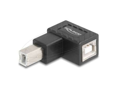 DeLock USB 2.0 adapter USB Type-B male to USB Type-B female 90° angled upwards Black