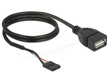 DeLock USB 2.0 pin header to USB 2.0 A 0,6m Black DeLock USB 2.0 pin header to USB 2.0 A 0,6m Black