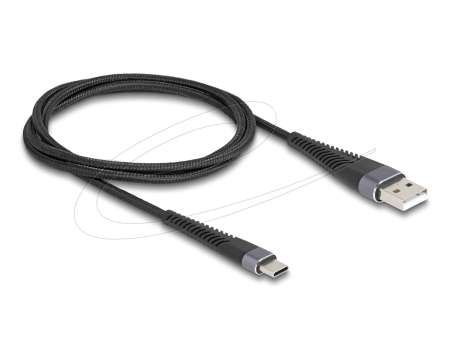 DeLock USB 2.0 USB Type-A male to USB Type-C male cable 1m Black