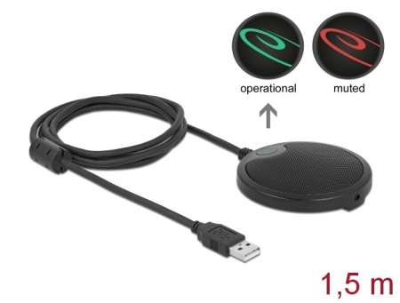 DeLock USB Condenser Microphone Omnidirectional for Conferences DeLock USB Condenser Microphone Omnidirectional for Conferences