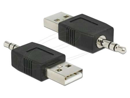 DeLock USB to Stereo Jack 3.5 mm Adapter for iPod Shuffle Black