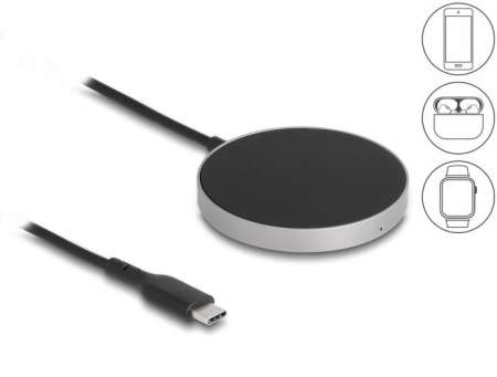 DeLock Wireless Charger with 5W/7,5W/10W/15W Inductive Charging Pad Black DeLock Wireless Charger with 5W/7,5W/10W/15W Inductive Charging Pad Black
